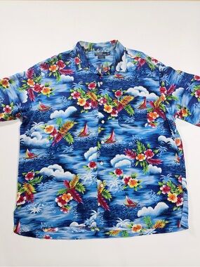 Vintage Polo Ralph Lauren Caldwell Hawaiian Rayon Shirt XL